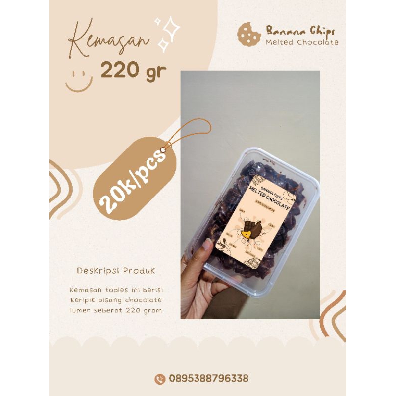 

Keripik Pisang Coklat Lumer (220 gram)