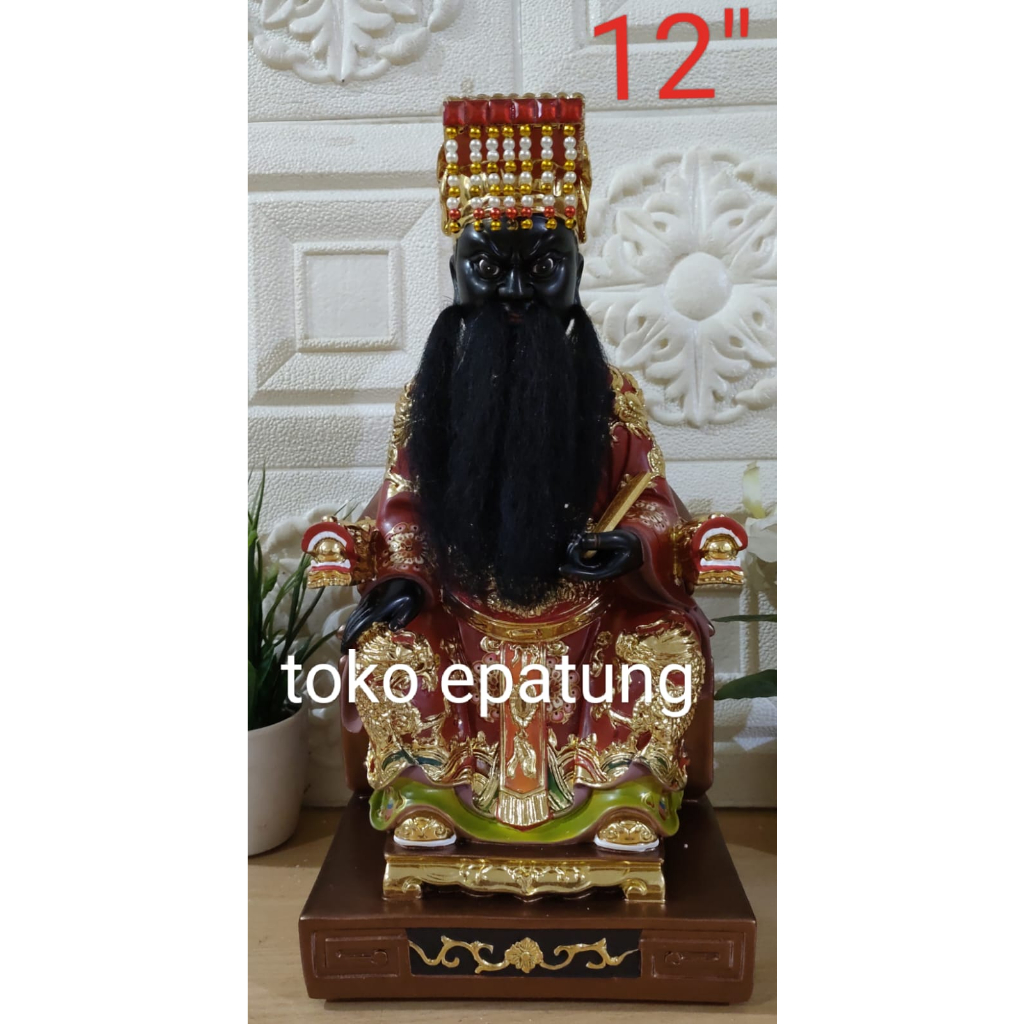 patung dewa Giam lo Ong / raja neraka - fiber- 12 inch (l)
