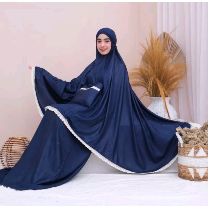MUKENA RAYON POLOS RENDA DEWASA