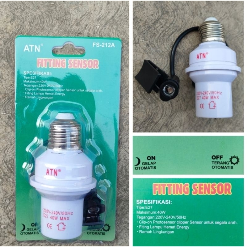 Fitting Lampu Otomatis Sensor Cahaya Siang Malam