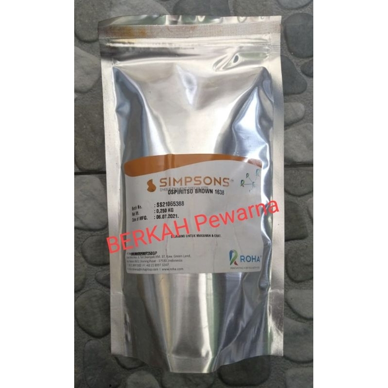DIJAMIN ORI 100%  Pewarna minyak cokelat/ospiritso brown-1638 simpsons 250gr