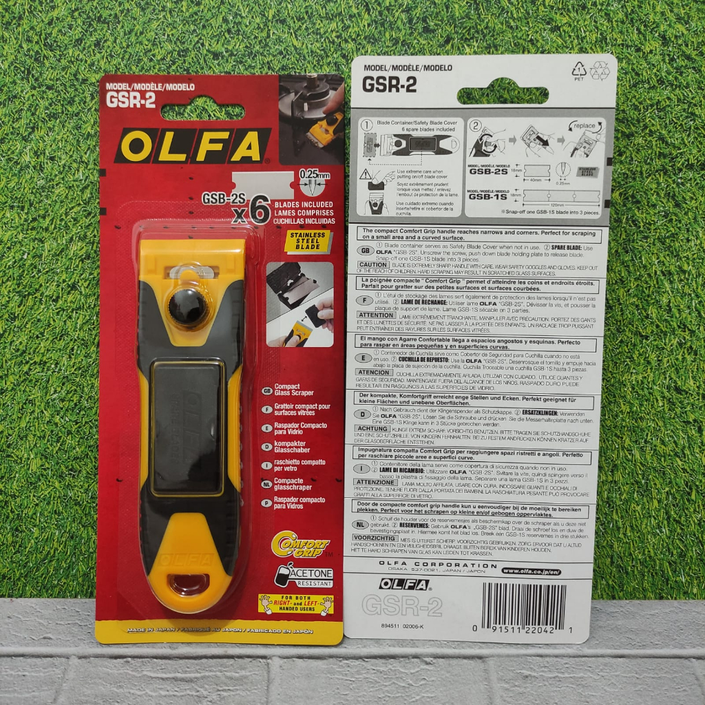 

OLFA GSR-2 Kape Alat Pengerok Pengikis Tangan 232B G-Scraper Slim Glass Mini