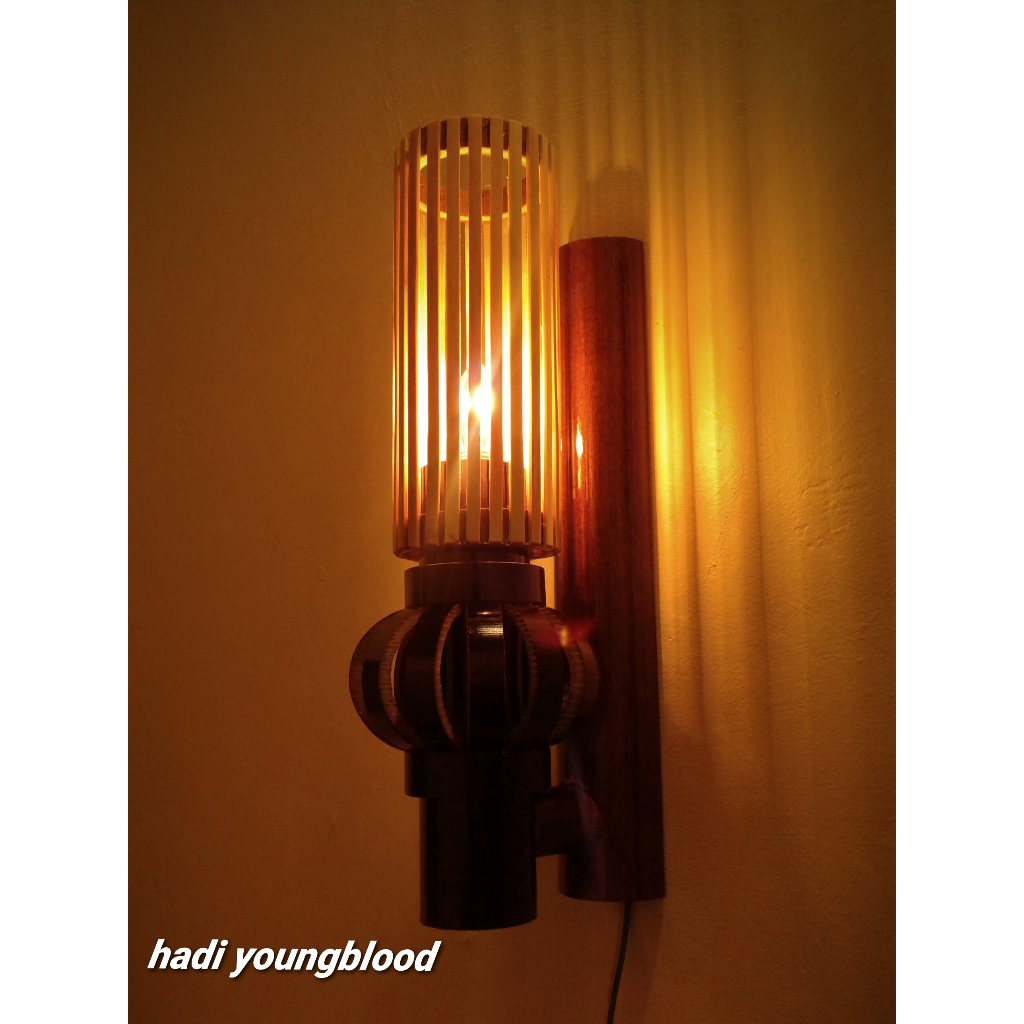 Lampu Tempel Bambu / Lampu Hias Dinding / Lampu Tidur Malam / Lampu Dekorasi Unik Klasik