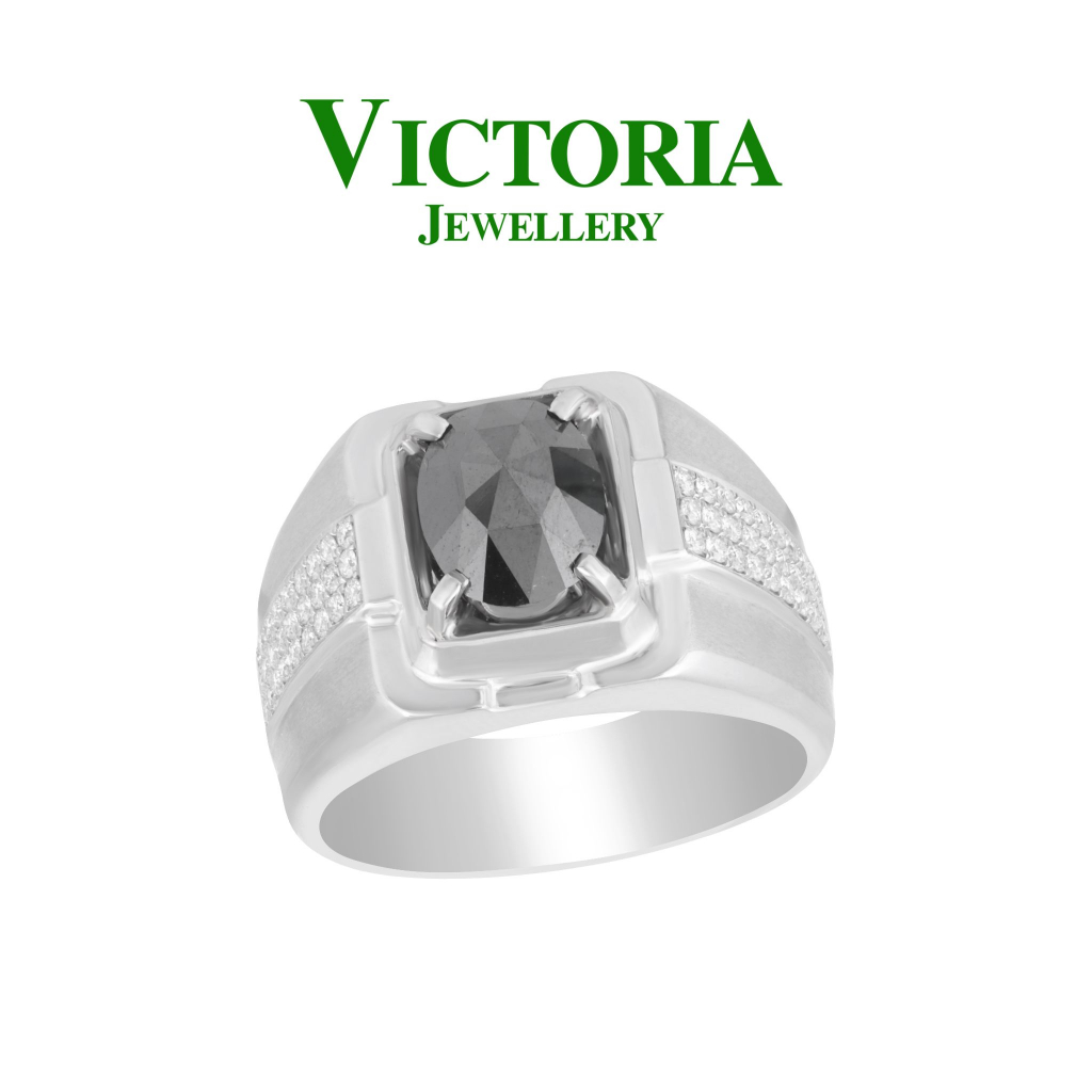 Cincin Berlian Pria Black Diamond VMR938761 Victoria jewellery