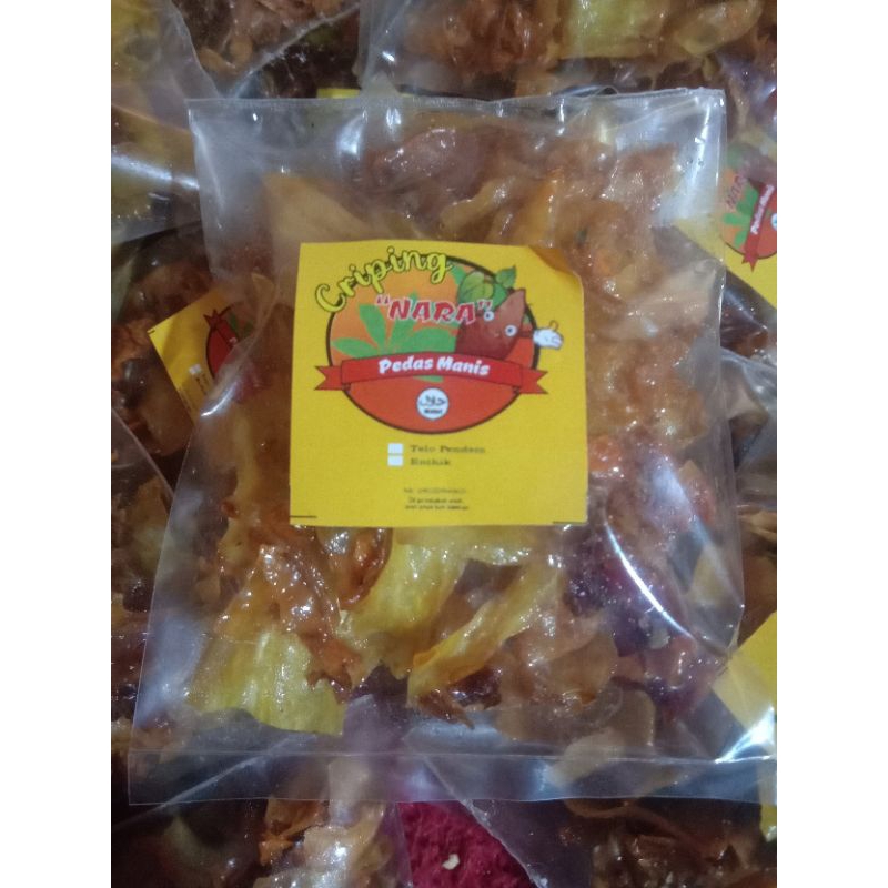 

criping pedes manis 1000 per pcs berat bersih 0,5 ons