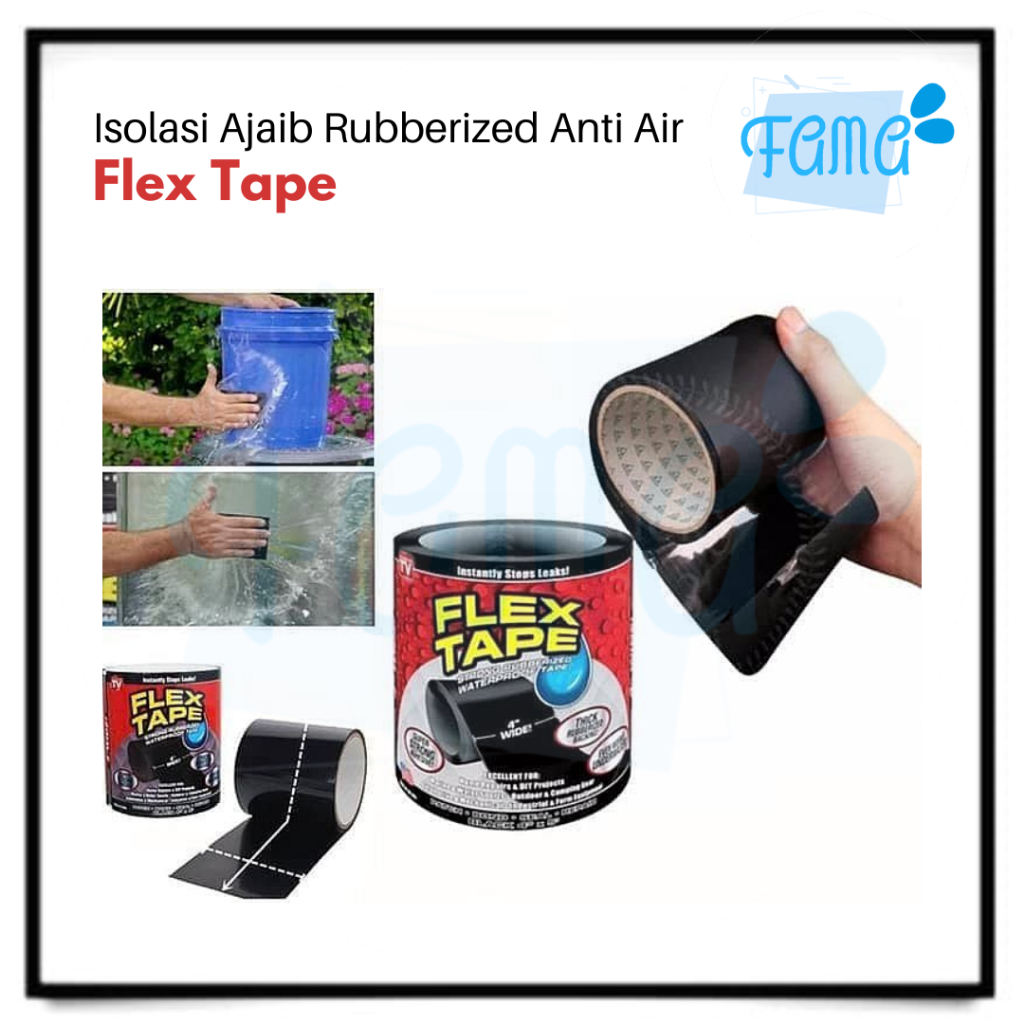 

Flex Tape Isolasi Ajaib Super Kuat strong Rubberized WaterProof Lakban
