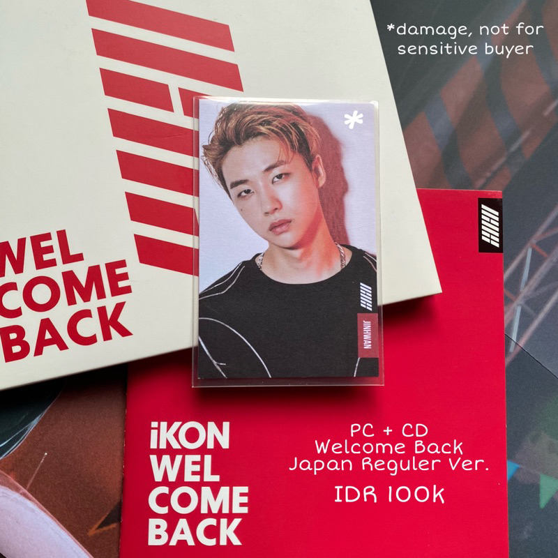 PHOTOCARD iKON JINAN WELCOME BACK JAPAN RARE