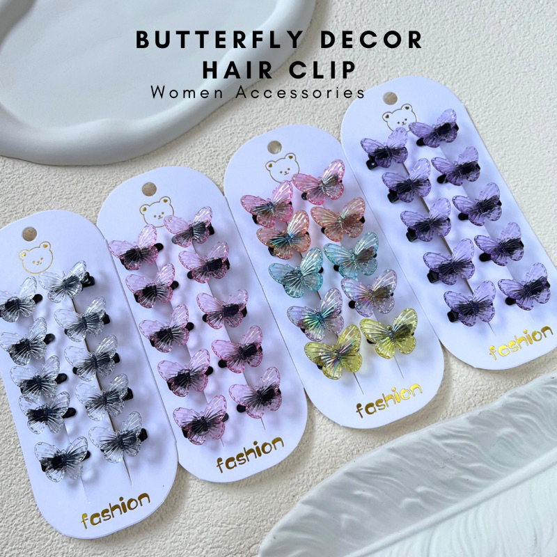 10 PCS JEPIT KUPU-KUPU | BUTTERFLY DECOR HAIR CLIP | JEPIT RAMBUT KUPU KUPU