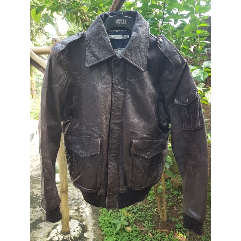 JAKET KULIT ORIGINAL VINTAGE ZARA MAN