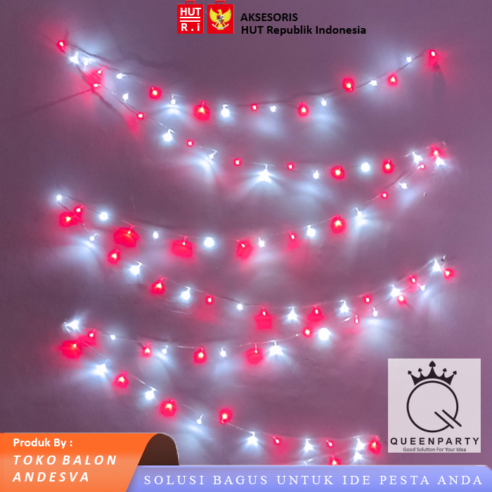 Lampu Tumblr Led Merah Putih / Lampu Hias HUT RI / lampu Merah Putih / lampu hias agustus