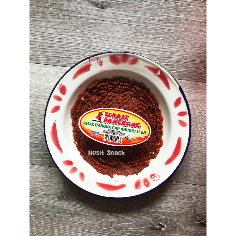 

Terasi Panggang Piring Bangka Cap Anugrah 88 - Terasi Tunu - Sambel Blacan Tangger - Sambal Terasi Culet Tradisional Halal Siap Makan Belacan Piring Pedas - Snack Bangka - Makanan Asli Bangka