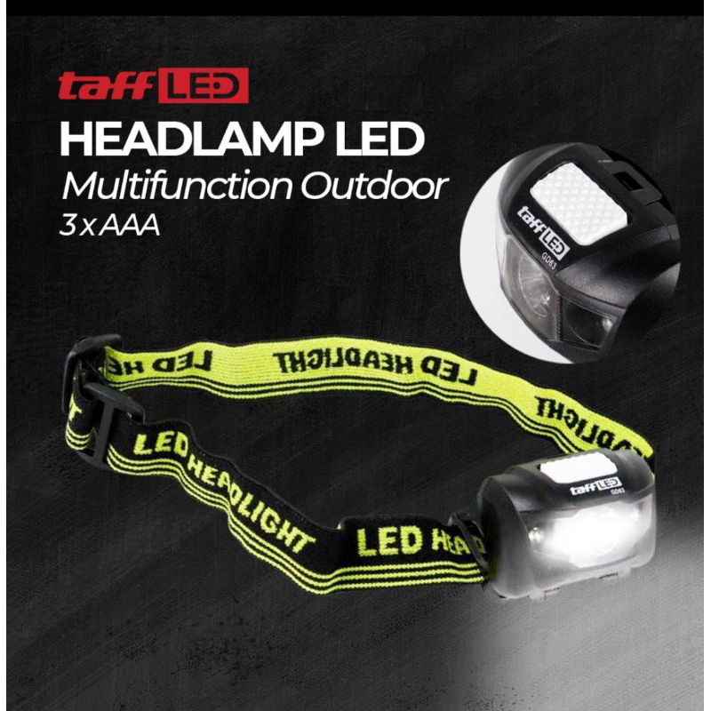 Headlamp LED multifunction outdoor lighting / senter kepala camping