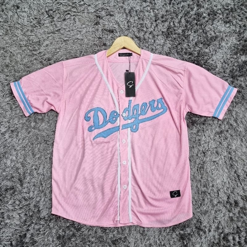 Jersey baseball Dodgers Lylac Mat Dryfit Brazil Unisex kualitas Premium