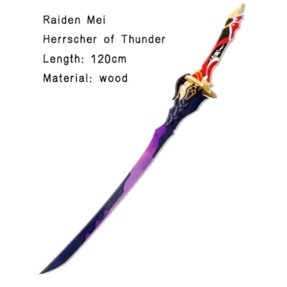 mainan pedang kayu Pedang Raiden Mei herrscher of thunder