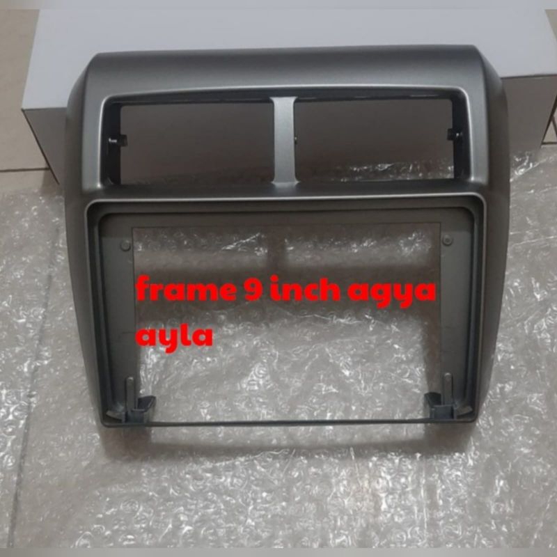 frame head unit android 9 inch mobil agya ayla silver free baut