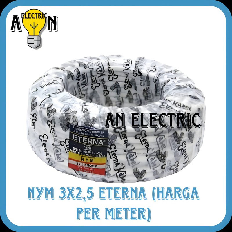 Kabel Kawat 3x2,5mm Nym Eterna - Nym Kawat 3x2.5mm Eterna (Harga Permeter)