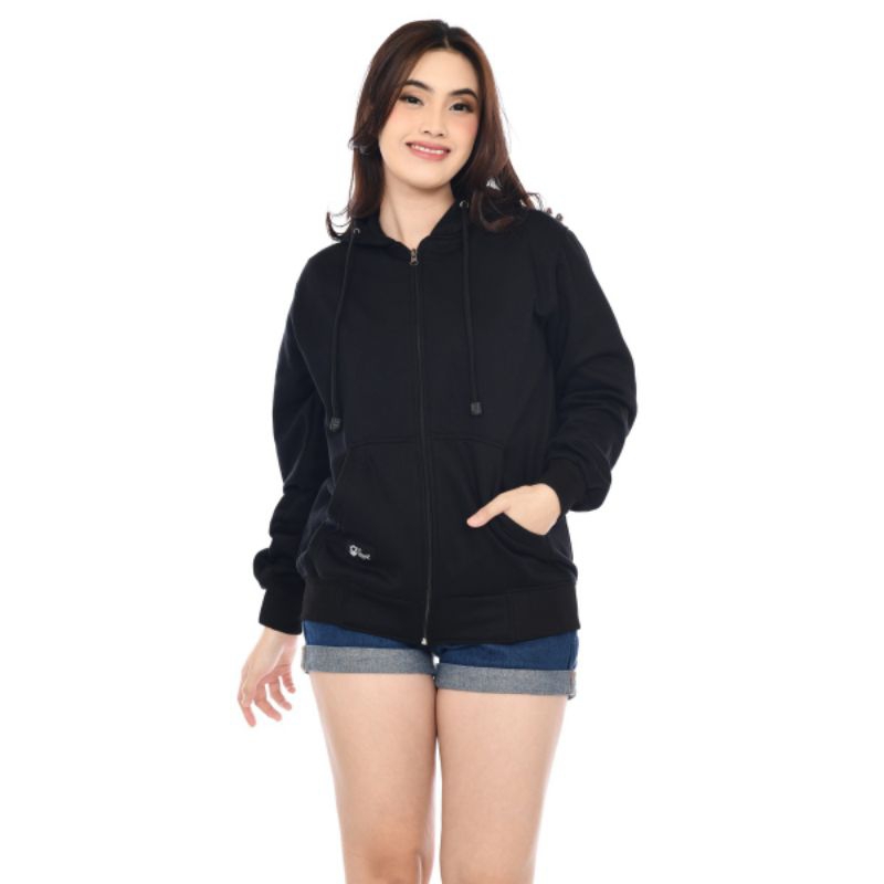 Stwoz Sweater Hoodie Zipper Polos Hitam Original