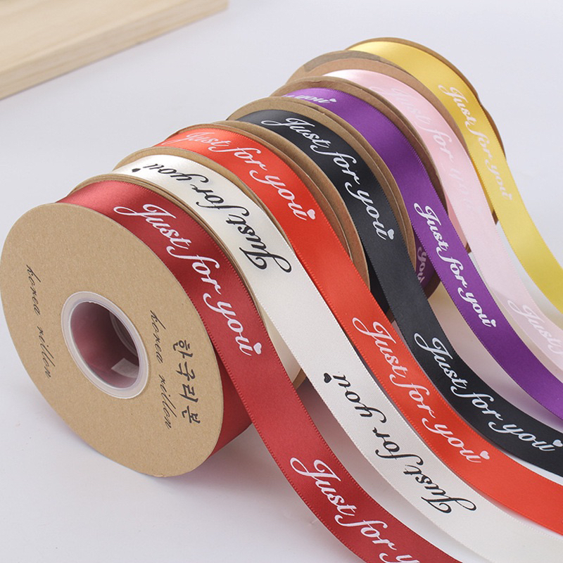 

PT03 Pita Satin Motif I Just For You Pita Kado Buket Bunga dekorasi Flower Bouquet Ribbon Import Premium