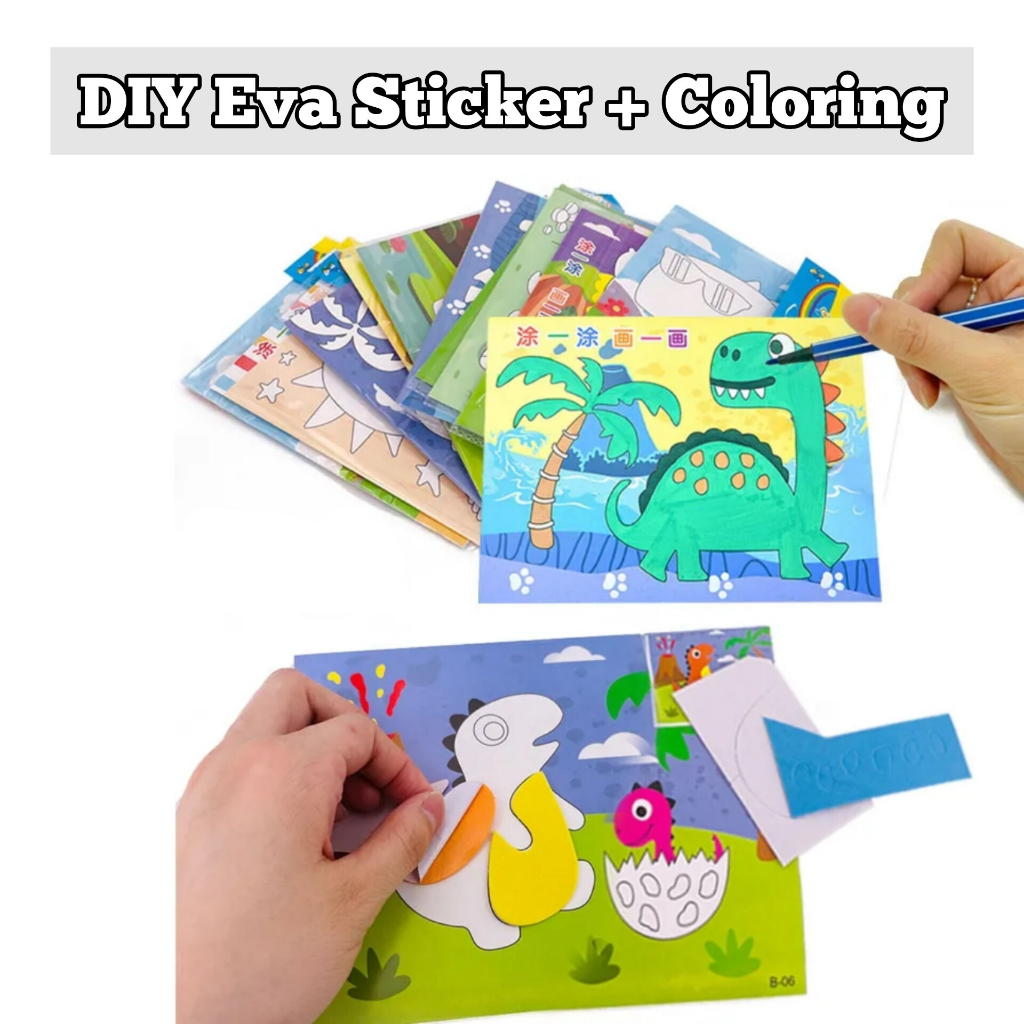 DIY 3D Eva Sticker Mainan Kreativitas Keterampilan Anak Menempel Kolase