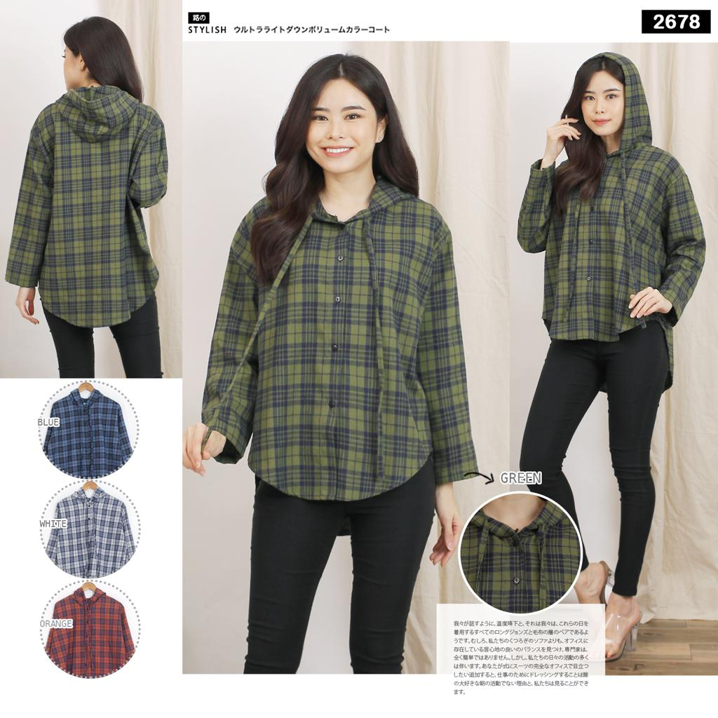 BJFashionWanita / Kemeja Hoodie Flannel / Kemeja Hoodie / Kemeja Flannel / Hoodie Flannel / Atasan H