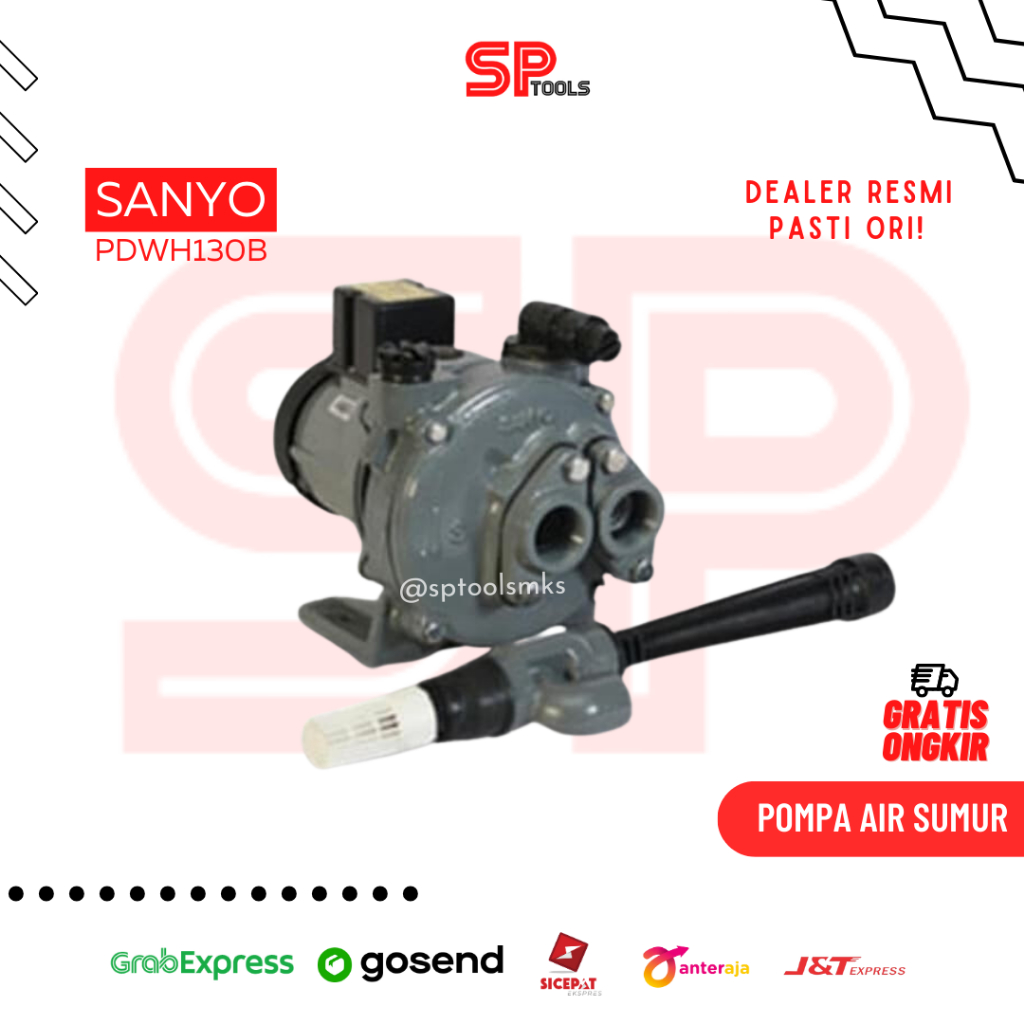 POMPA AIR SUMUR DALAM DINAMO AIR NON OTOMATIS JET PUMP SANYO PDWH130B / PDWH-130B