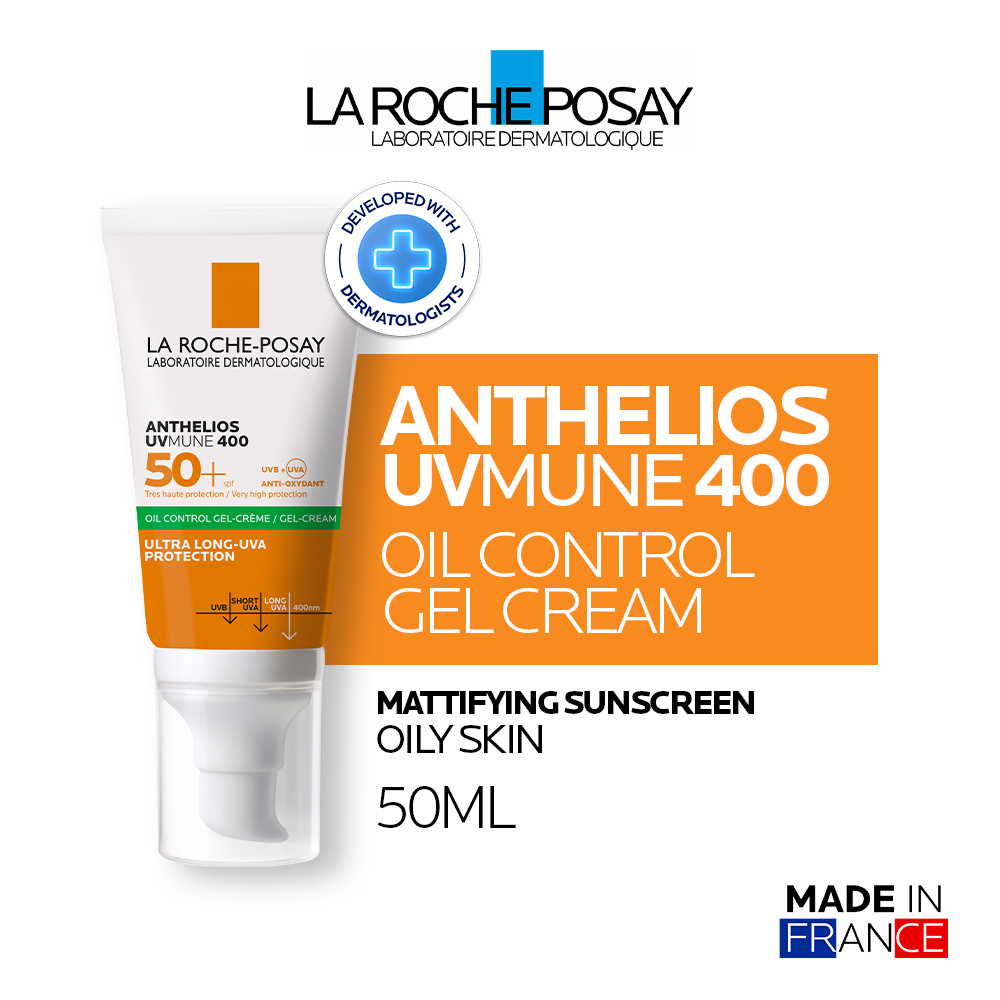 La Roche Posay Anthelios UVMune 400 Gel-Cream SPF50+ PA++++ 50ml - Sunscreen Kulit Jerawat/ Berminya