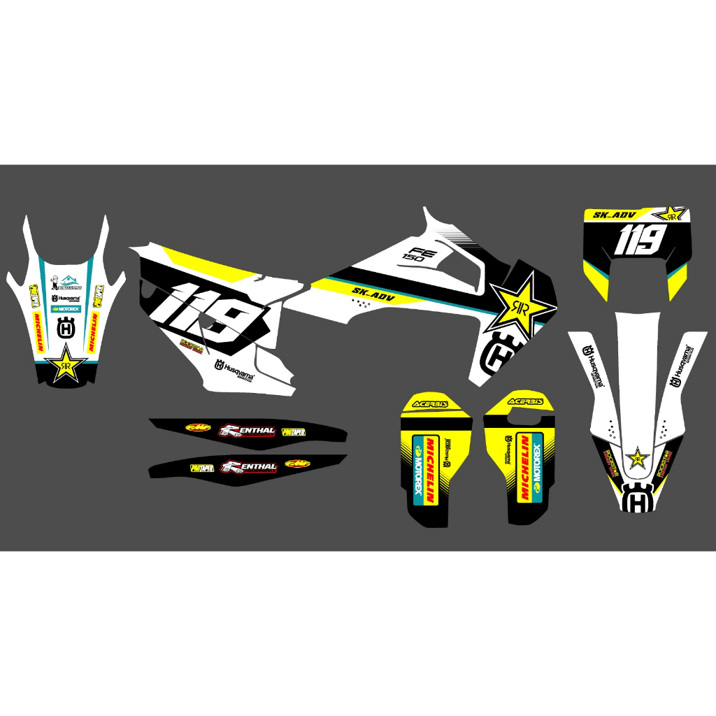 DECAL STICKER HUSQVARNA FE 450 2022-2023  (CUSTOM DESIGN)