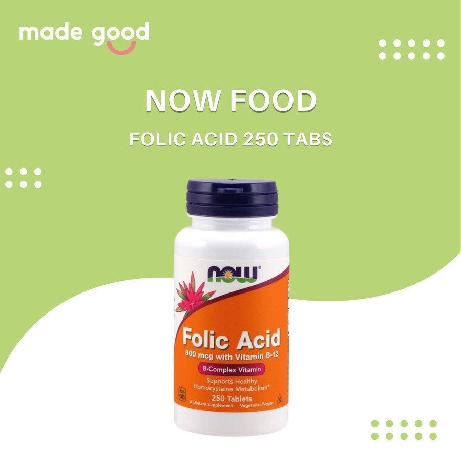 Now Foods Folic Acid 800mg With Vitamin B-12 MCG 250 Tablet Asam Folat