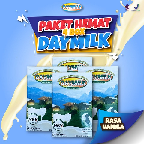 

Daymilk Vanilla Susu Kambing Etawa 4 Box Atasi Sesak Nafas 200gr