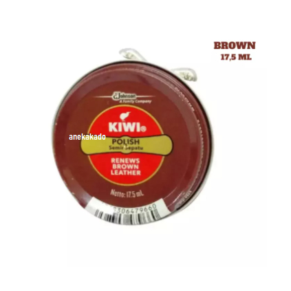 KIWI SHOE POLISH SEMIR SEPATU 17,5ml Asli Warna Coklat