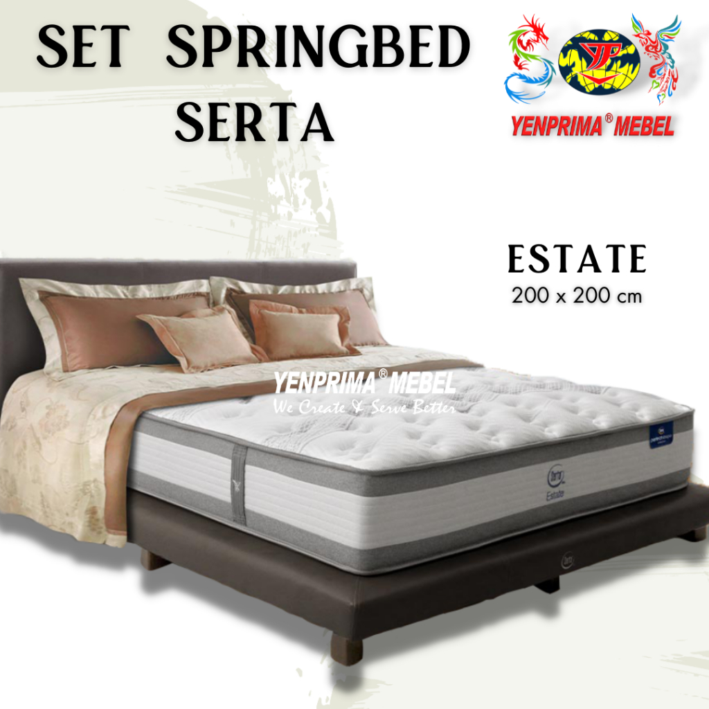 Set Springbed Serta Estate 200x200 / Springbed Serta / Springbed Kasur