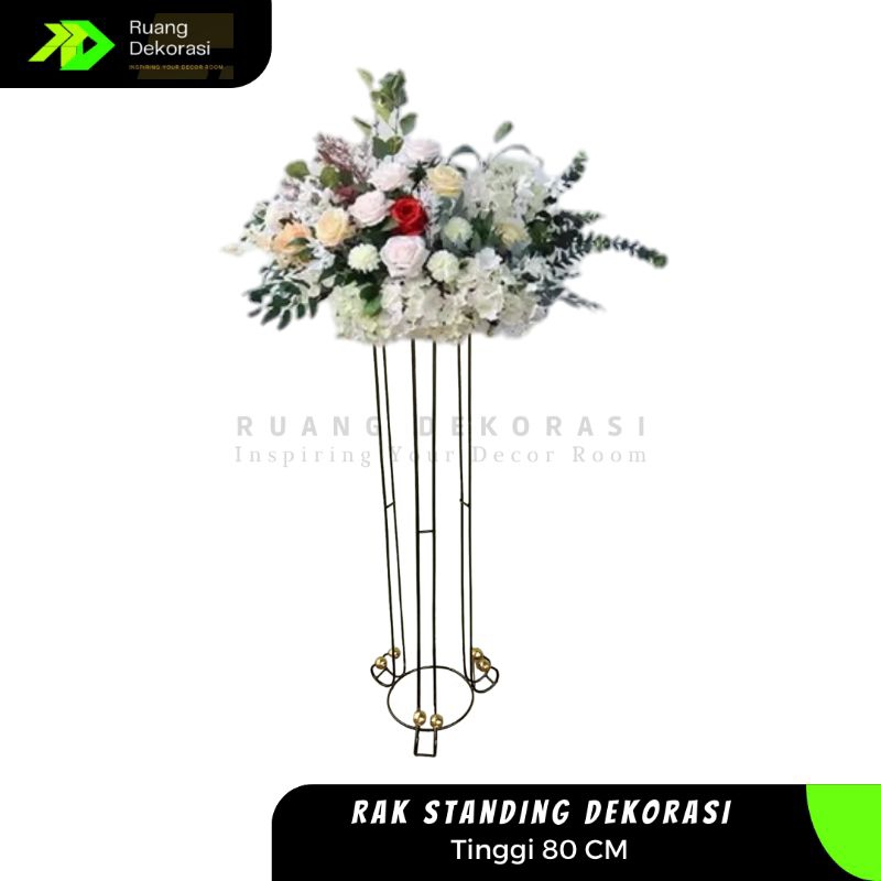 Standing Pot Bunga Tinggi 80 CM Rak Bunga Besi Standing Bunga Dekorasi Rak Dekorasi Wedding Rak Bung