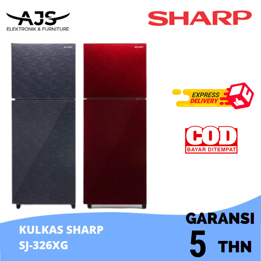 SHARP KULKAS 2 PINTU 2 PINTU SJ 326 XG MS MR SJ326XG 326XG GARANSI