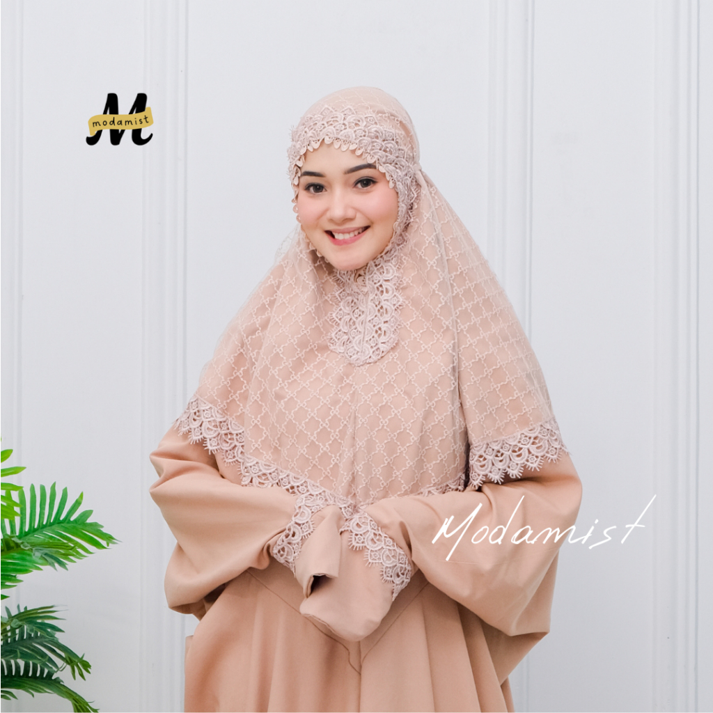 Mukena Terusan Dewasa Katun Premium - Tile Brukat Mewah