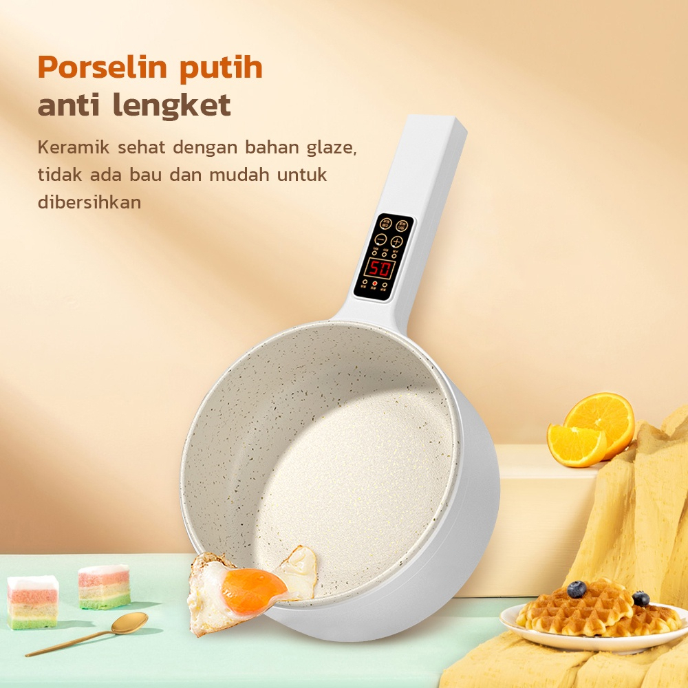 ADVANCE Panci Listrik 1.8L Panci Penggorengan Keramik Elektrik Free Steamer C-350