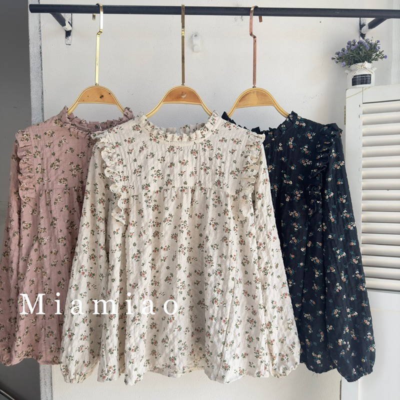 Blouse Ruffle Flowers Korean style | Baju Atasan Wanita Kekinian Fashion Muslim