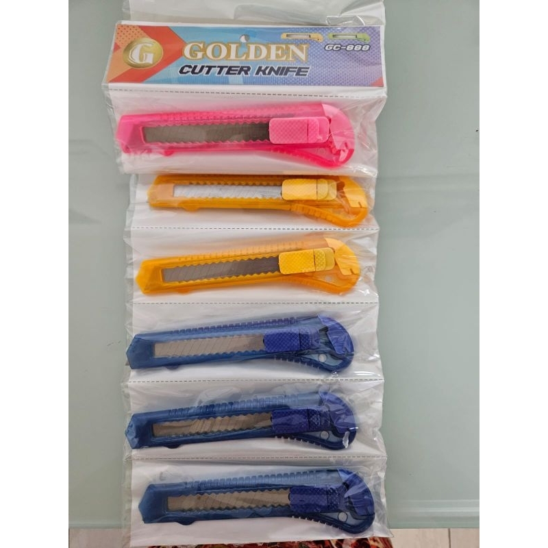 

[GROSIR 12 PCS] Cutter knife / kater Golden besar GC-888 warna warni murah