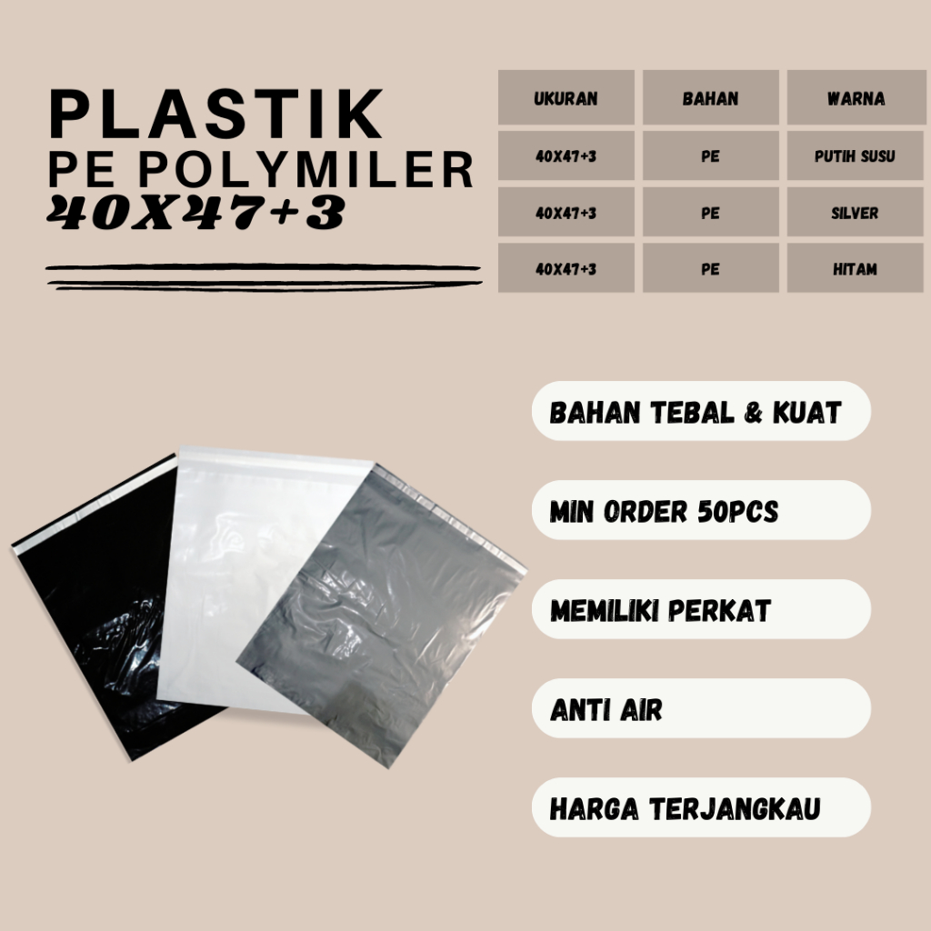 Plastik Packing Polymailer 40x47+3 [Plastik Packing Olshop, Fashion,Plastik Baju, Plastik Jaket,Plas
