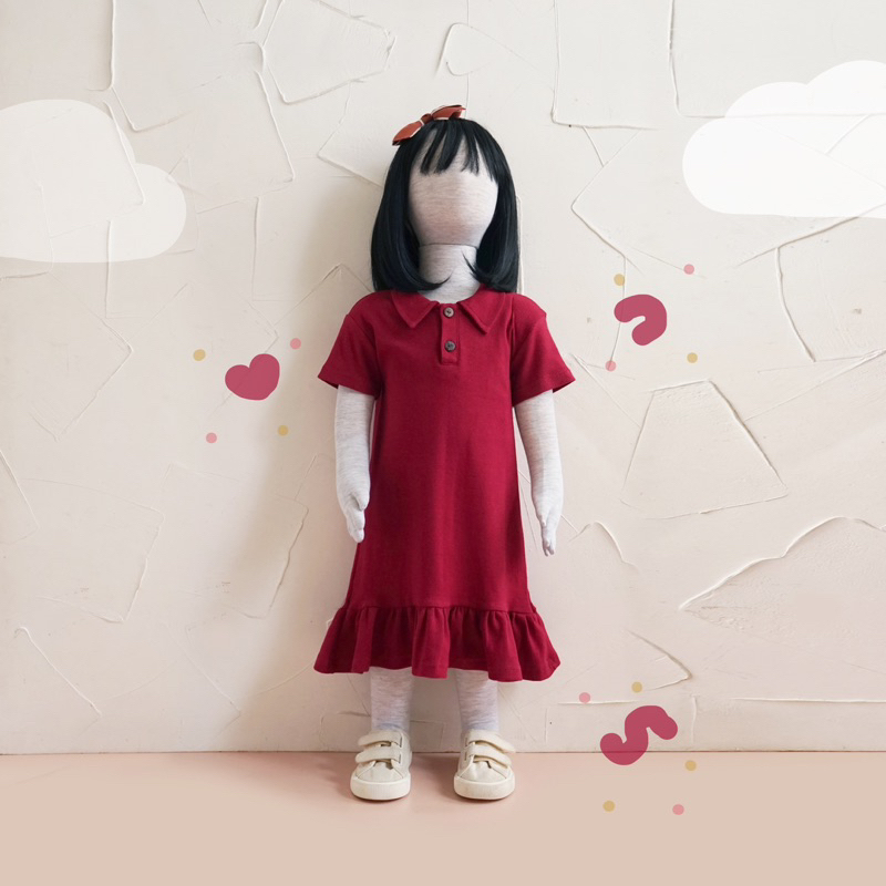 Bambina Dress Rib / Dress Anak Perempuan