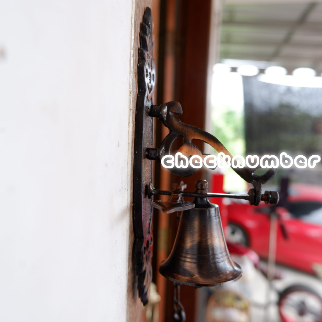 Bel Lonceng Pintu Rumah Pagar Klintingan Kuningan Antik 18 cm