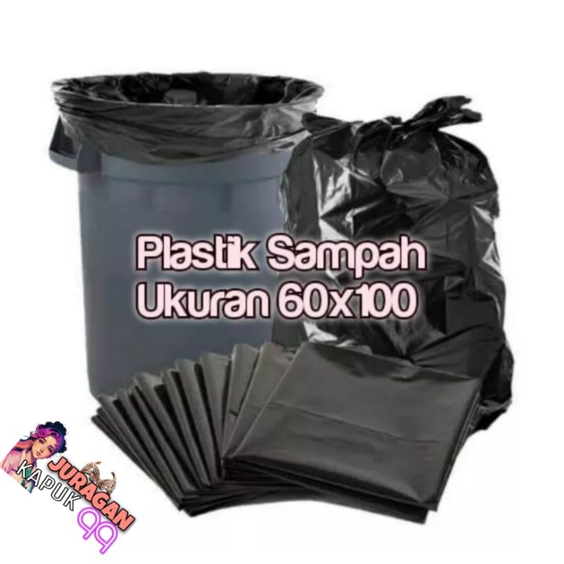 Plastik Sampah Ukuran 60x100cm Warna Hitam - Kantong plastik Sampah Warna Hitam