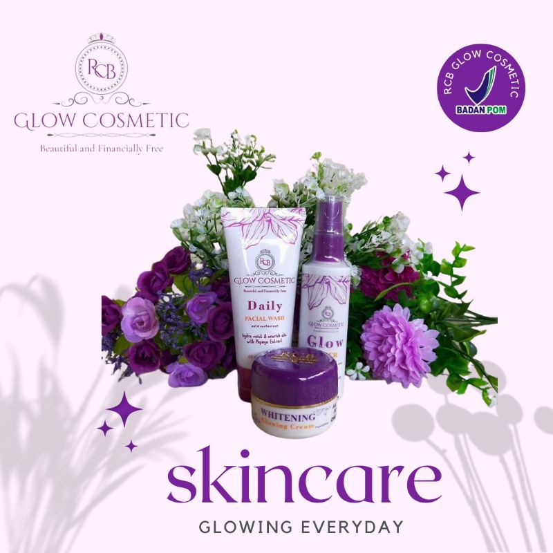 Paket RCB GLOW isi cream, toner, sabun