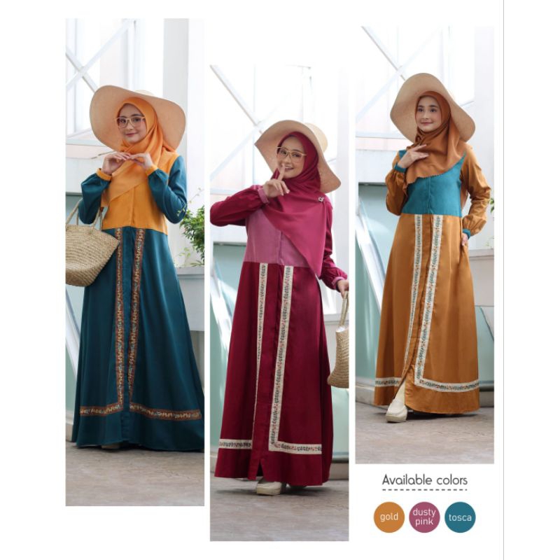 RUMAH DANNIS - ORIGINAL ABAYA DANNIS DISKON - KANCING DEPAN - DANNIS TERBARU - GAMIS  DANNIS  DEWASA