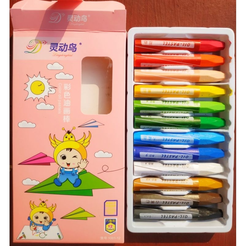 

Crayon 12 warna, Krayon set 12 warna, Murah anak anak, Oil pastel bagus. Cover serie pink, pesawat kertas