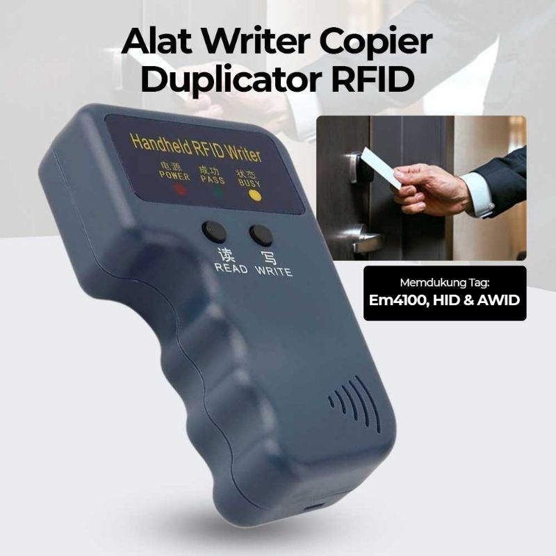 RFID duplicator alat writer reader copier ID cards kartu akses keyfob RFID 125KHZ EM4100 portable handheld ID card RFID copier writer reader duplicator cloning RFID Tag