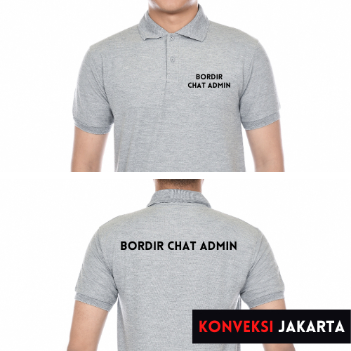 Baju Kaos Kerah Bisa Bordir Satuan Bahan Lacoste Pique- Abu Grey Custom Design Kaos Polo / Kaos Kerah Bisa Bordir Satuan Pria Wanita by Konveksi Jakarta Official.