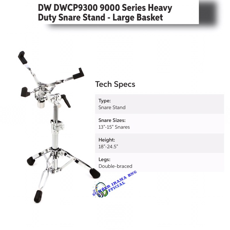 DW DWCP9300 - 9000 SERIES HEAVY DUTY SNARE STAND LARGE BASKET