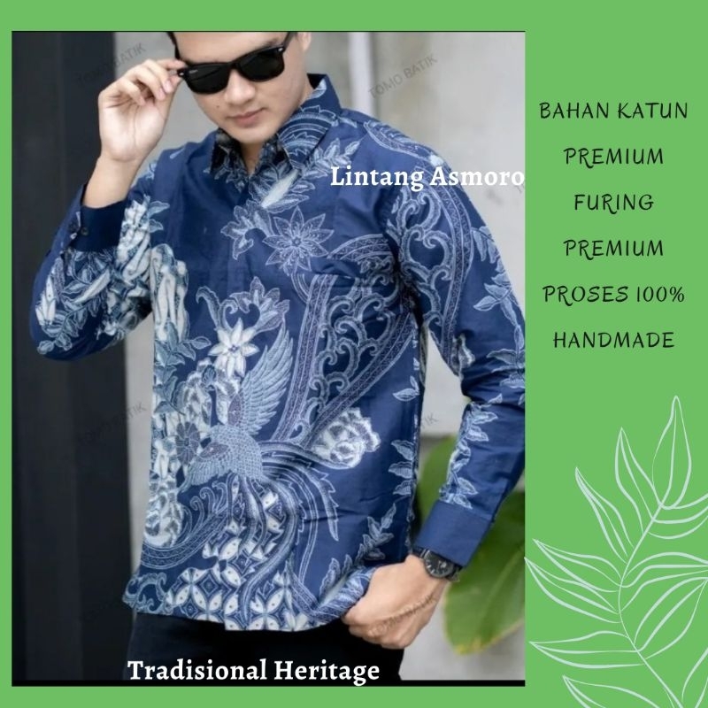 KEMEJA MOTIF WISNU KENCANA  ESKLUSIF Kemeja Batik Pria Original Premium Solo Lengan Panjang Pendek E