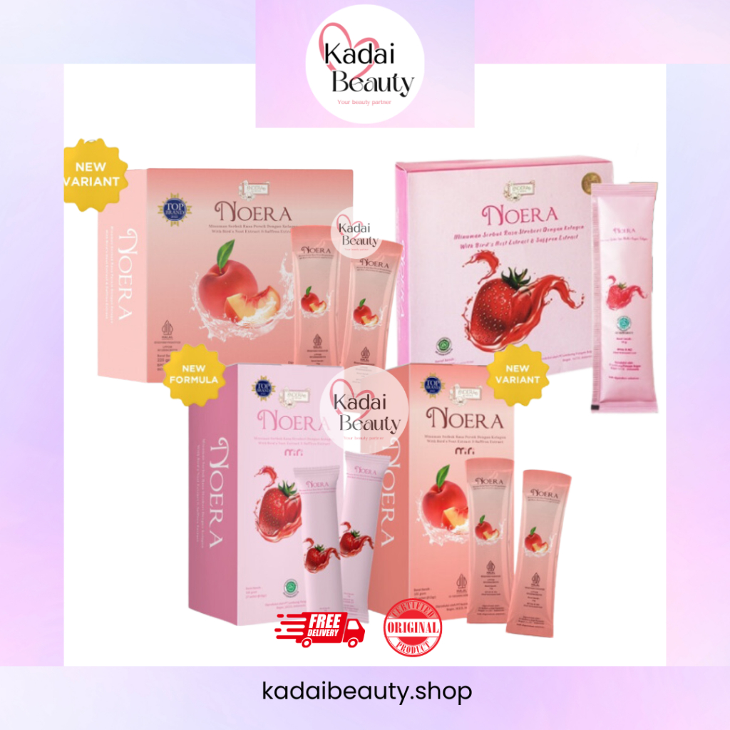 Noera Collagen Drink Suplemen Pemutih Kulit BPOM Noera Strawberry & Peach