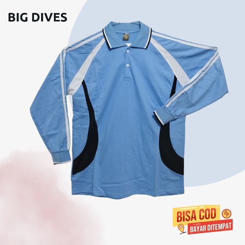 baju olahraga / kaos olahraga / kaos fitnes / baju training / lengan panjang biru langit 01